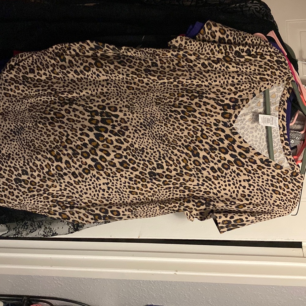 Leopard print blouse.